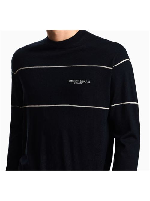 MAGLIONE CON LOGO EMPORIO ARMANI | EM002796.AF14199MB173 NAVY TYPOGRAPHY